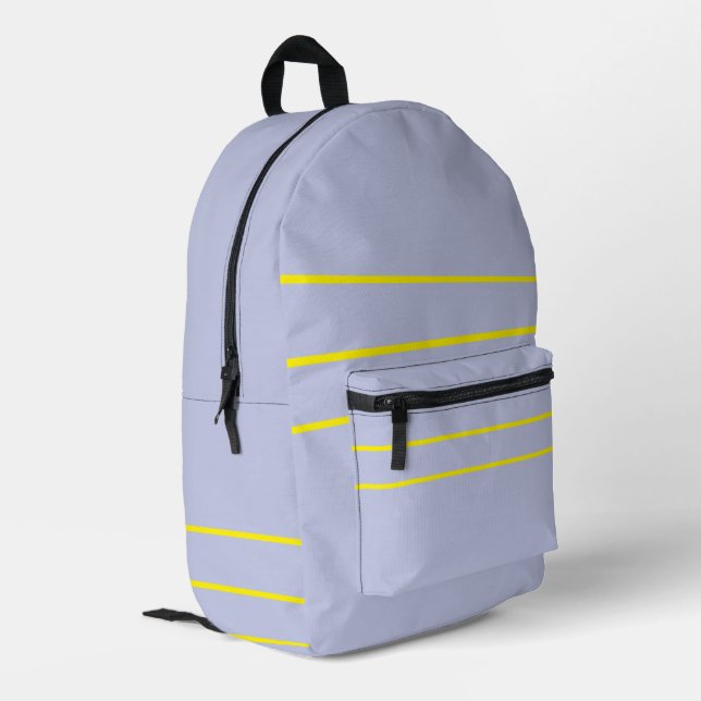 Icy Violet  Yellow  Printed Backpack (Back Corner Left)