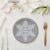 Icy White Frozen Snowflake Elegant Gray Christmas