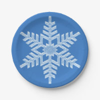 Icy White Frozen Snowflake Frosty Blue Christmas