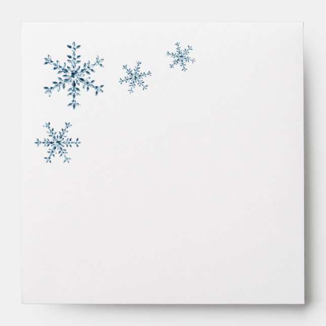 Icy Winter Snowflake Bridal Shower Envelope (Front)