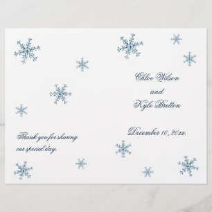 Icy Winter Snowflake Wedding Program