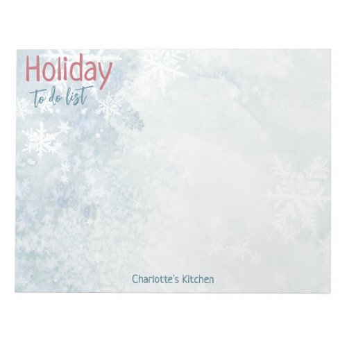 Icy Winter White Snowflake Mailing Address Label Notepad