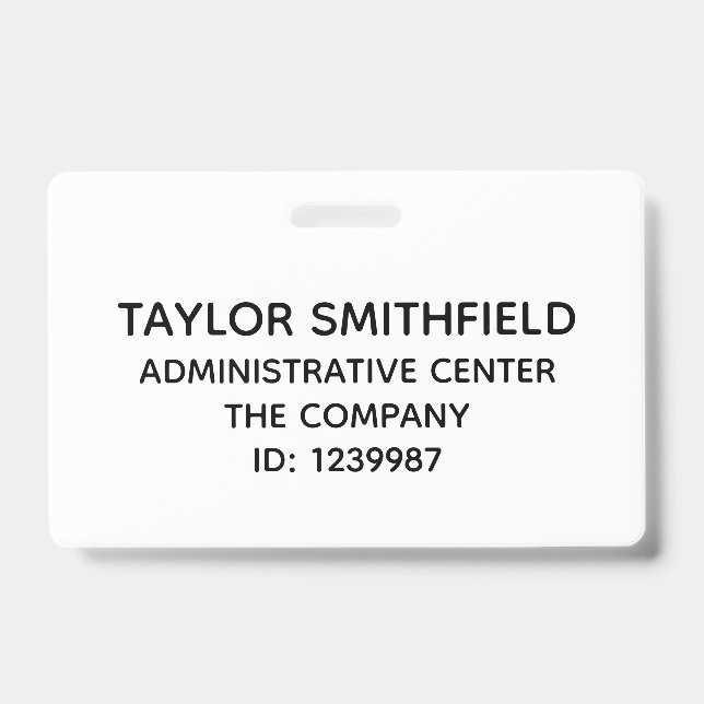 ID Badge medical, corporate company identification (Front)