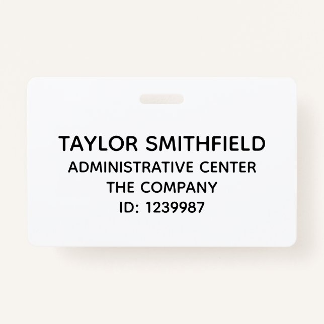 ID Badge medical, corporate company identification (Front)