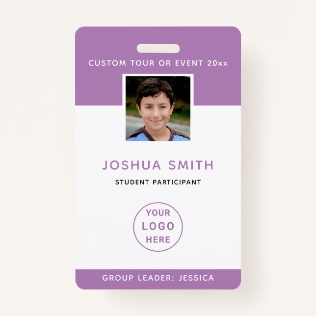 ID Badge Photo Template School Trip Music Tour (Front)