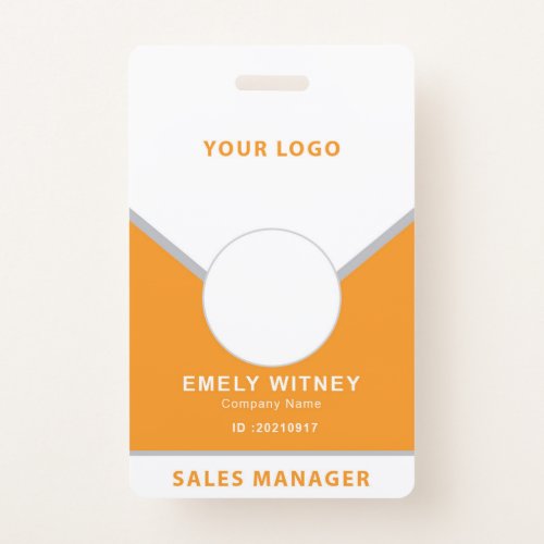 ID Badge Simple Logo Template Employee Photo