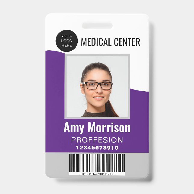 ID badges with lanyards for business employees (Front)