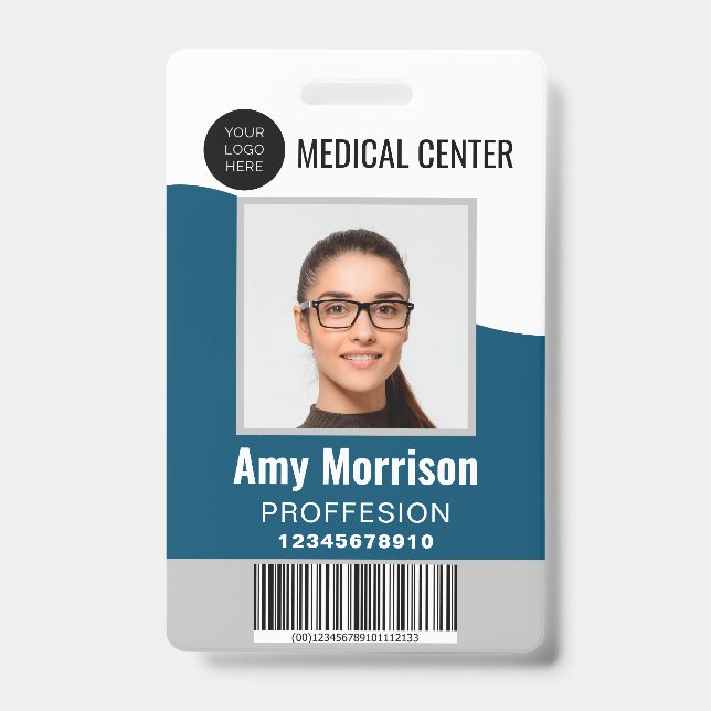 ID badges with lanyards for business employees (Front)