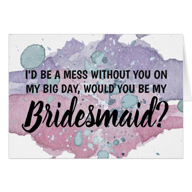 I'd be a mess without you on my big day cards (Front Horizontal)