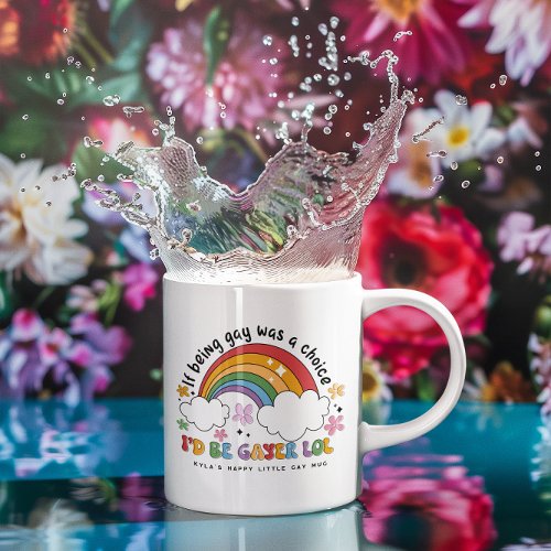 Id Be Gayer  LGBTQ Rainbow Pride Monogram Coffee Mug