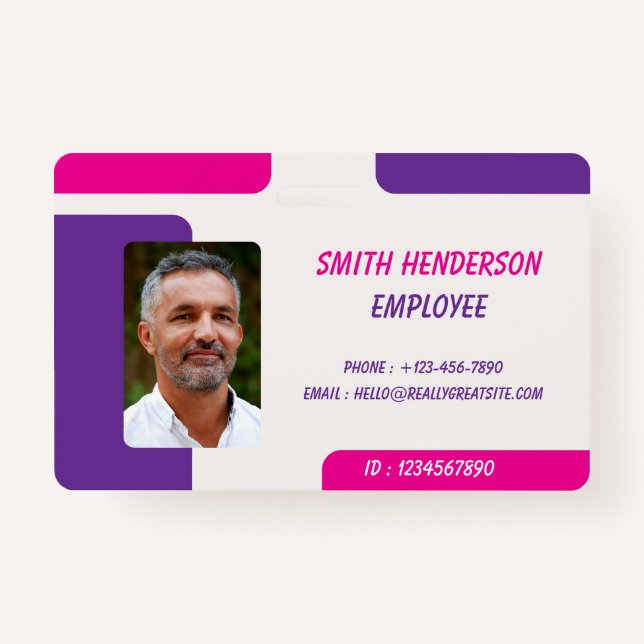 ID Card Badge | Minimal Business Employee Photo (Front)