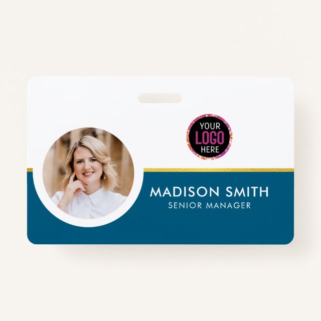 ID Card Badge Modern Business Staff Photo (Front)