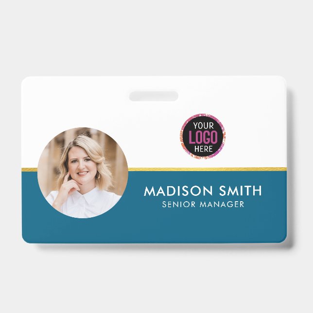 ID Card Badge Modern Business Staff Photo (Front)