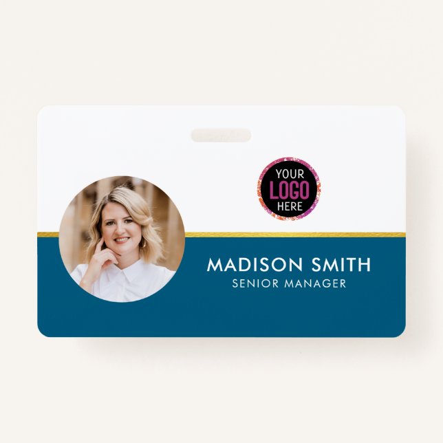 ID Card Badge Modern Business Staff Photo (Front)
