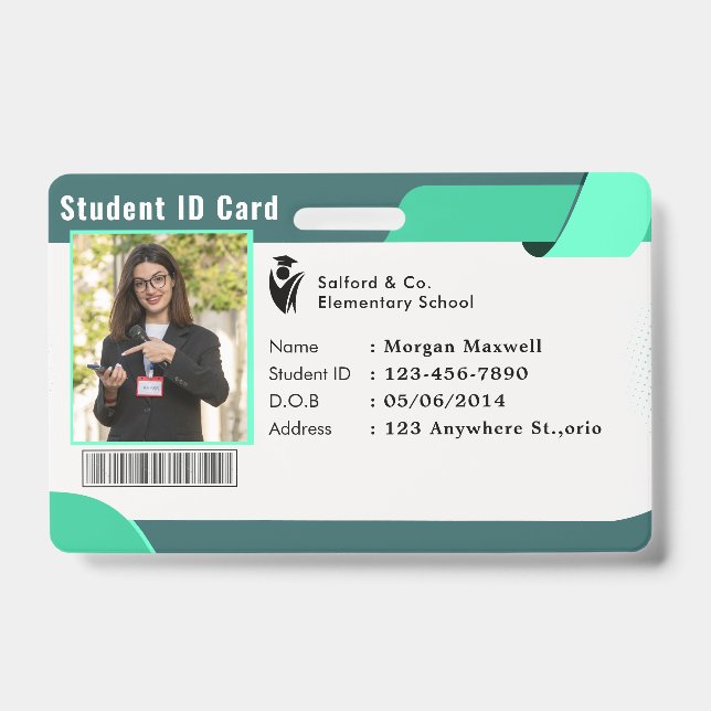 ID Card Badge Modern Business Student Photo (Front)