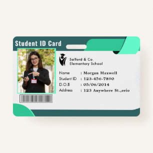 ID Card Badge Modern Business Student Photo