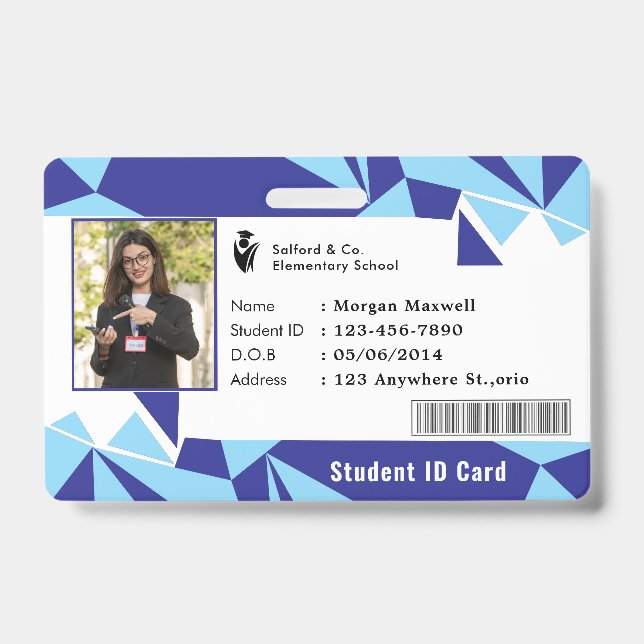 ID Card Badge Modern Business Student Photo (Front)