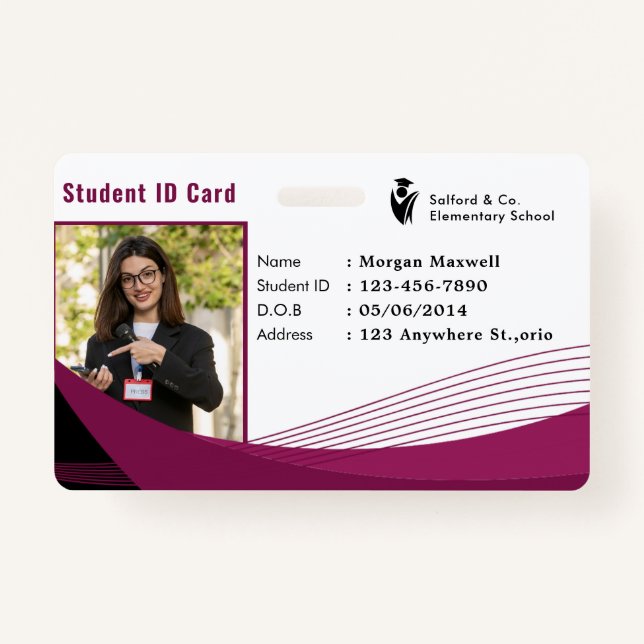 ID Card Badge Modern Business Student Photo (Front)