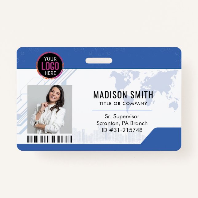  ID Card | Modern Minimalist Company Employee Badge (Front)