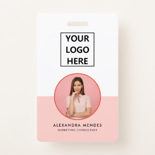 ID Card Modern Minimalist Gray Photo Name Logo Badge