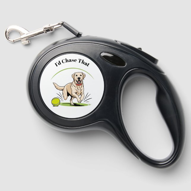 I'd Chase That" Labrador Retriever  Retractable Pet Leash (Front)