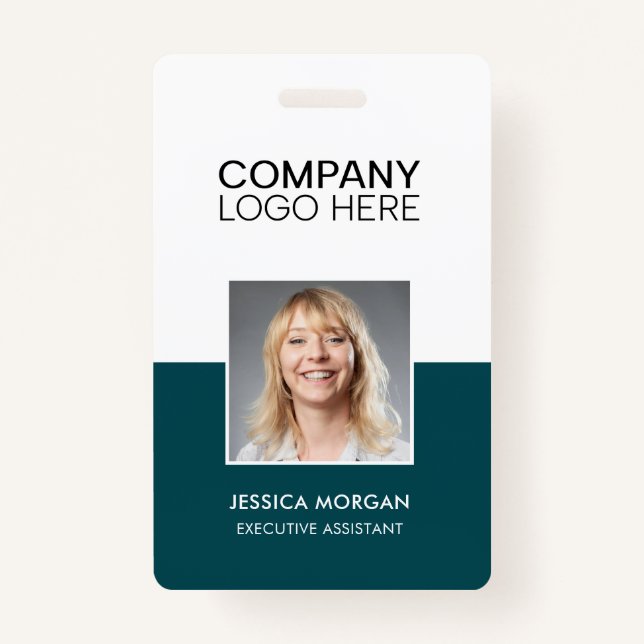 ID CORPORATE LOGO EMPLOYEE PHOTO PEACOCK BADGE (Front)