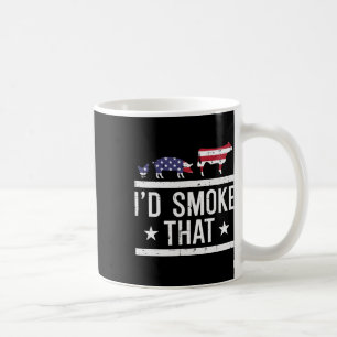 Id Grill That Chicken Pig Cow Us Flag Bbq Barbecue Coffee Mug
