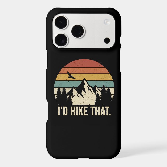 I'd Hike That Funny Retro Mountain Hiking  iPhone Case (Back)