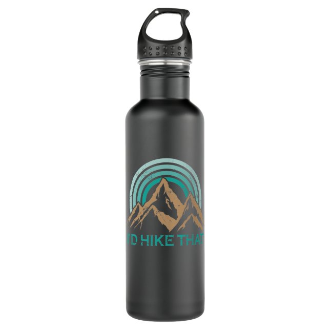 I'd Hike That Hike Mountain Stainless Steel Water Bottle (Front)