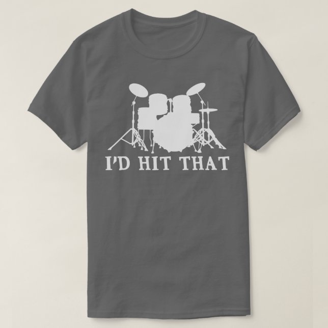 Id Hit hat Drums Drummer  T-Shirt (Design Front)