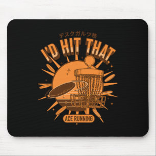 Id Hit That Ace Running Disc Golf Scene Flying Dis Mouse Pad