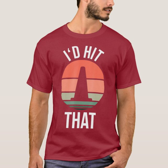 ID Hit That - Cool Autocross Design With Cone T-Shirt (Front)