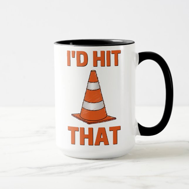 I'd hit that funny autocross design orange cone mug (Right)