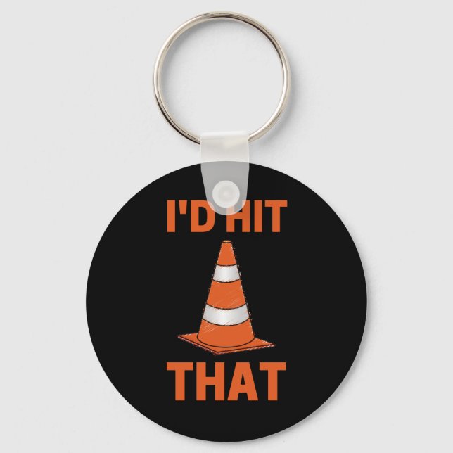 I'd hit that funny autocross orange traffic cone keychain (Front)