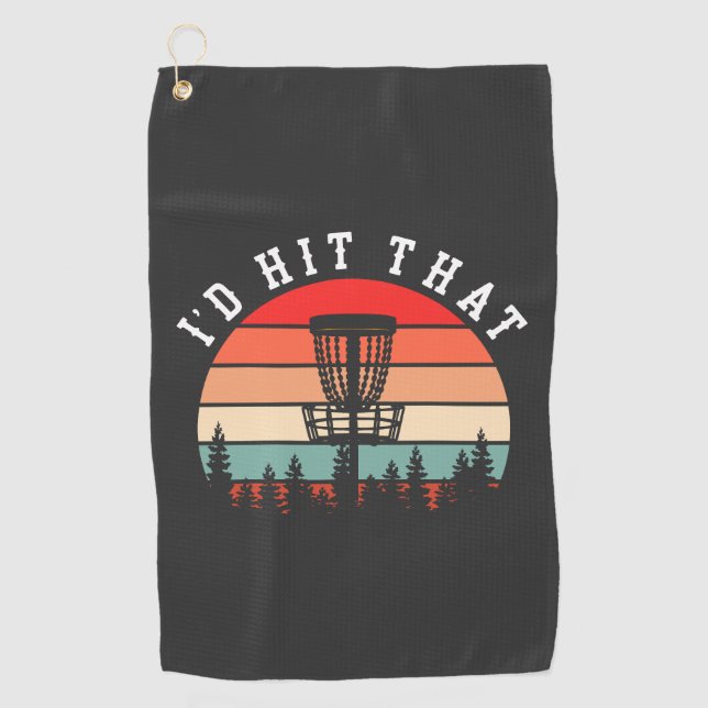 I'd Hit That | Funny Retro Disc Golf Towel (Front)