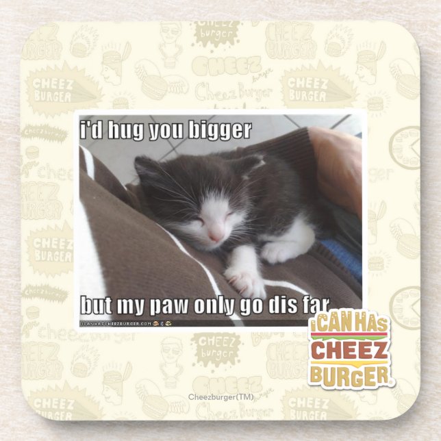 I'd hug you bigger drink coaster (Front)