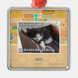 I'd hug you bigger metal ornament