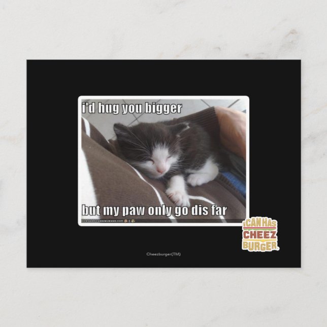 I'd hug you bigger postcard (Front)