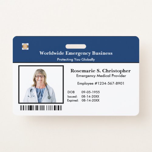 ID Identification Card Bar Code Photo Badge