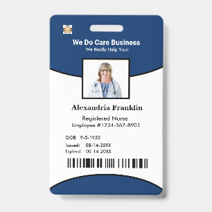 ID Identification Card Bar Code Photo Employee Badge