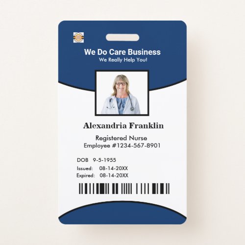 ID Identification Card Bar Code Photo Employee Badge