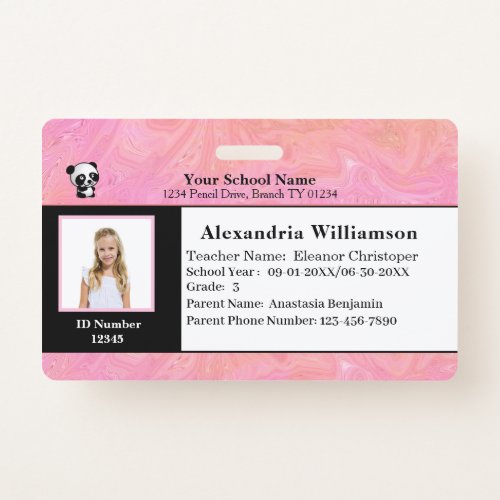 Id Identification Card Boy Girl Child Photo Custom Badge
