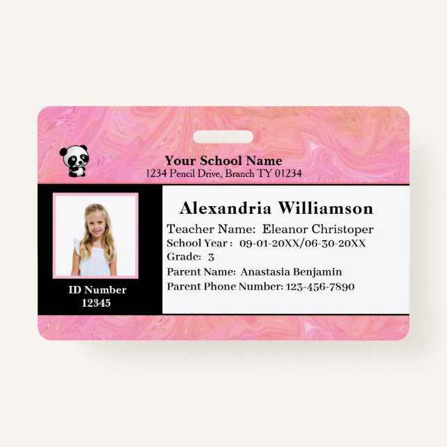 Id Identification Card Boy Girl Child Photo Custom Badge (Front)