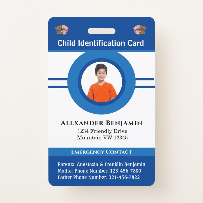 Id Identification Card Boy Girl Child Photo Custom Badge | Zazzle.com