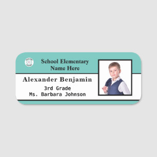 Id Identification Card Boy Girl Child Photo Custom Name Tag