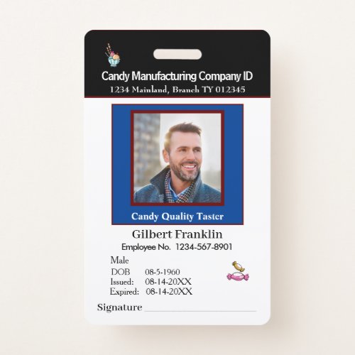 ID Identification Card Employee Photo Custom Badge