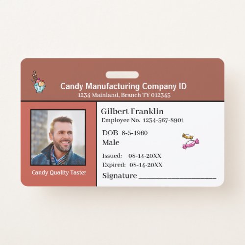 ID Identification Card Employee Photo Custom  Badge