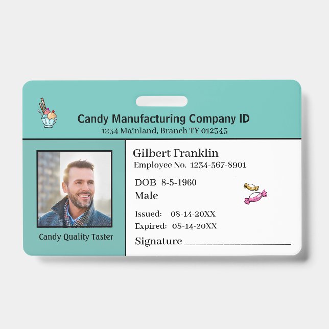 ID Identification Card Employee Photo Custom Badge (Front)