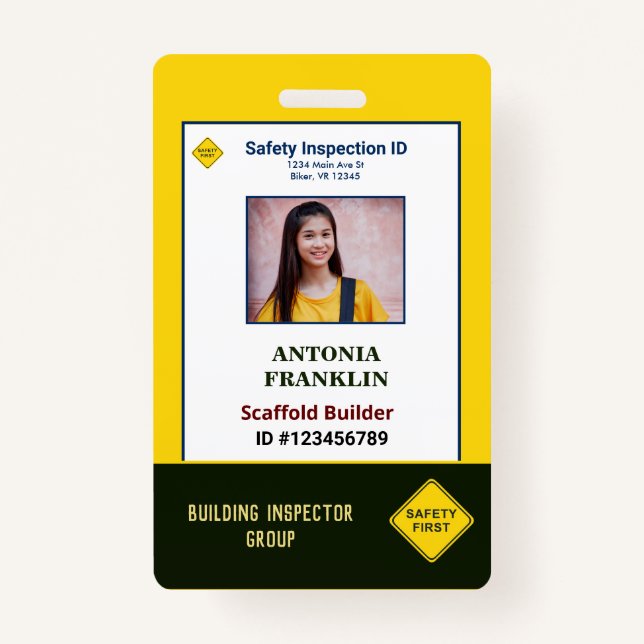 ID Identification Card Photo Employee Custom Badge (Front)
