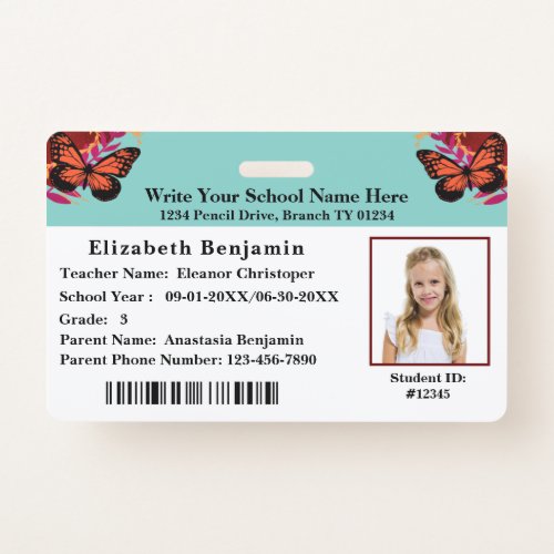  ID Identification Card School Student Bar Code Badge